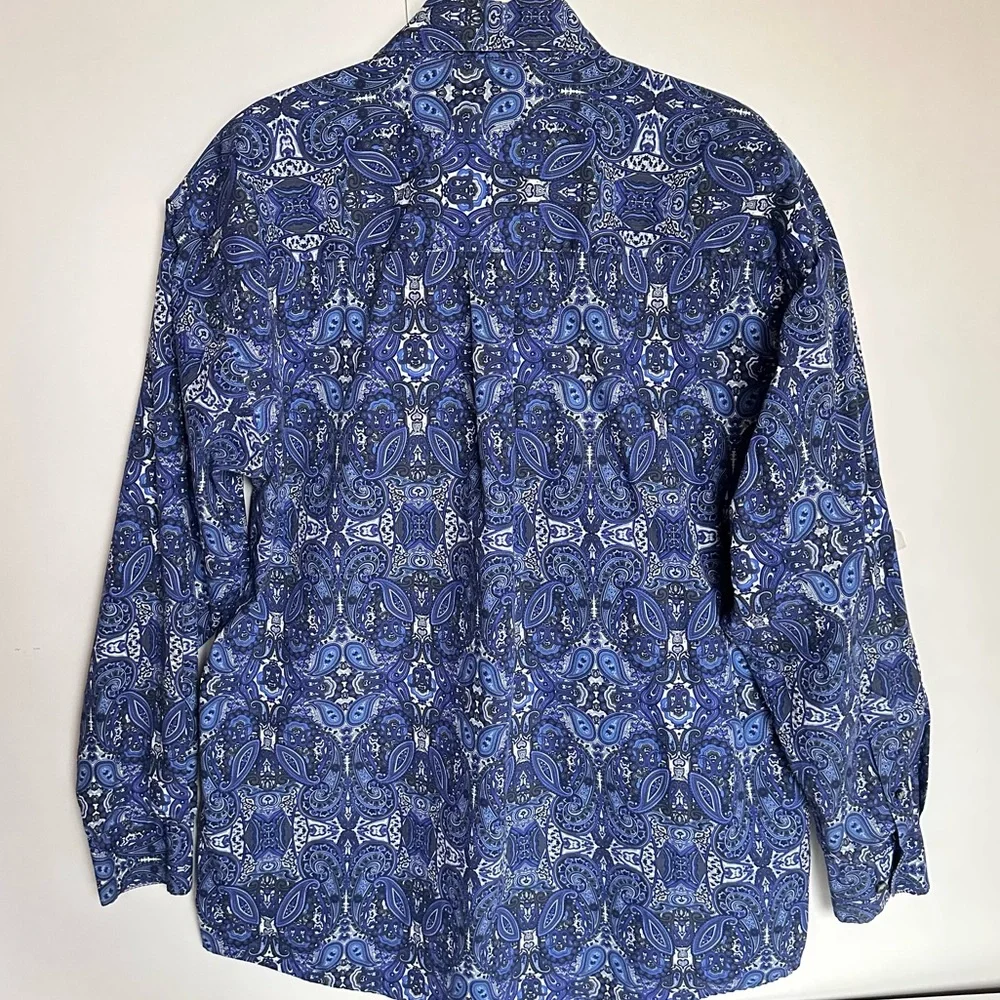 George Strait Wrangler Mens Paisley Long Sleeve Shirt XXL Stretch Rodeo Western - Picture 2 of 7